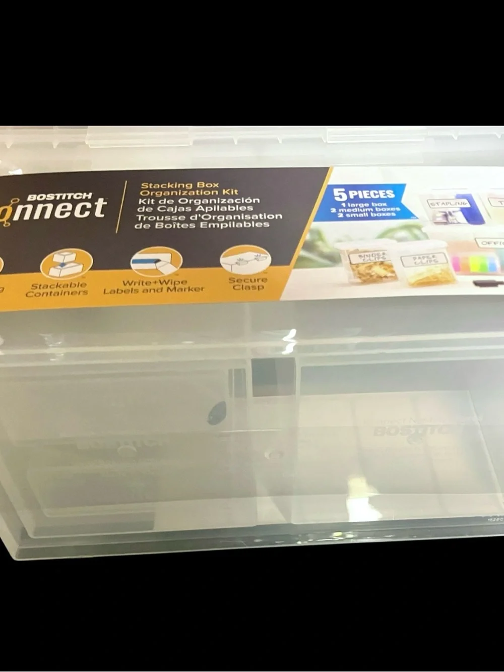 Bostitch Konnect Stacking Box Organization Kit 5 piece Organizer Office Crafts